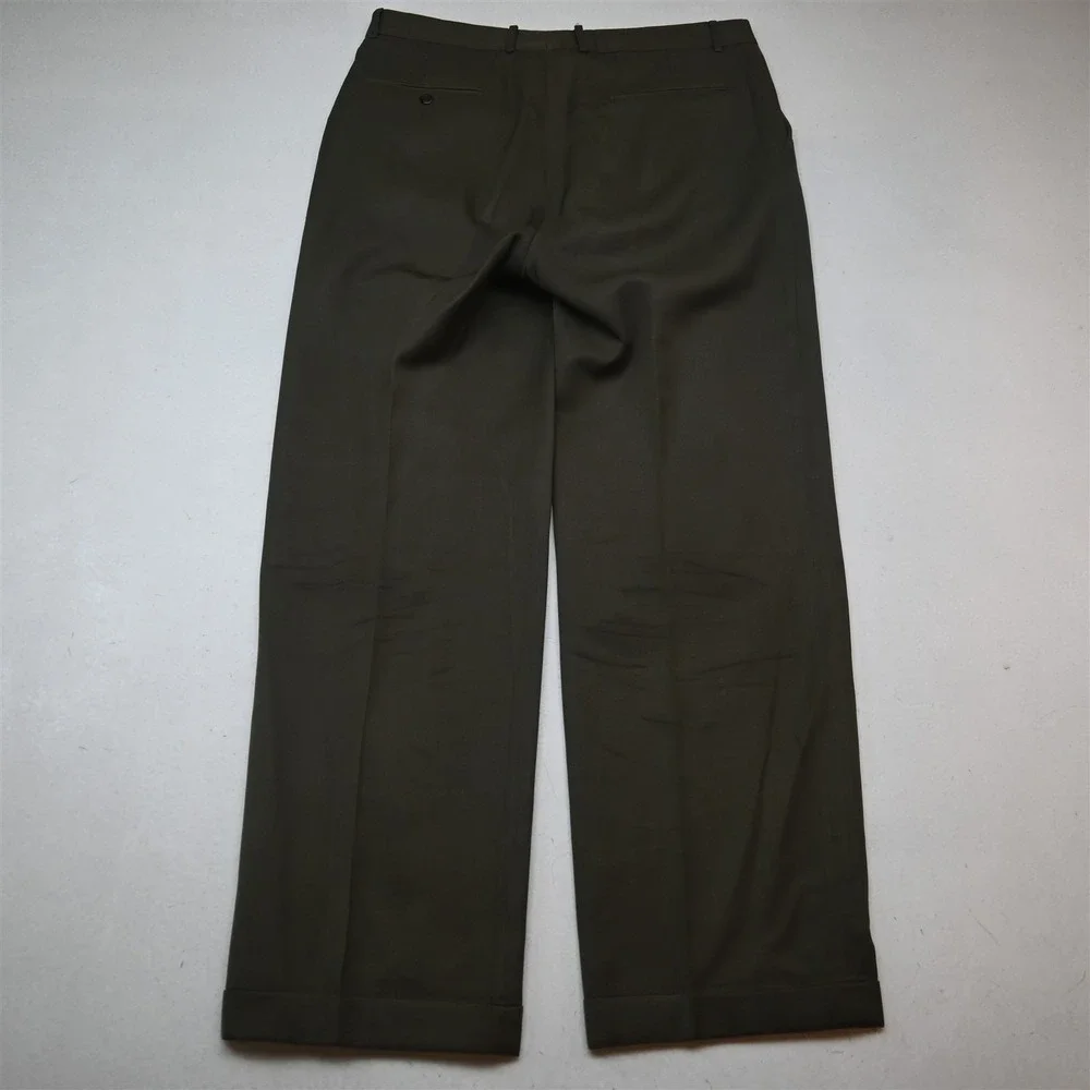 Vtg Oscar de la Renta Double Breasted 42R 32x30 Tan Brown Wool Jacket Pants Suit